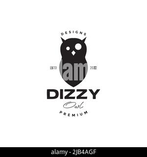 dizzy bird owl logo design vector graphic symbol icon illustration creative idea Stock Vector