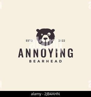 head annoying head bear logo design vector graphic symbol icon illustration creative idea Stock Vector