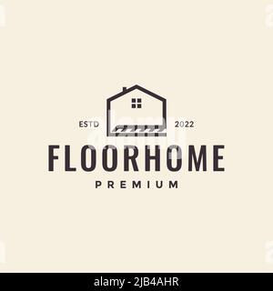 hipster concrete floor minimalist home logo design vector graphic symbol icon illustration creative idea Stock Vector