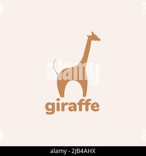 simple flat giraffe logo design vector graphic symbol icon illustration creative idea Stock Vector
