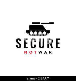 simple tank stop war logo design vector graphic symbol icon illustration creative idea Stock Vector