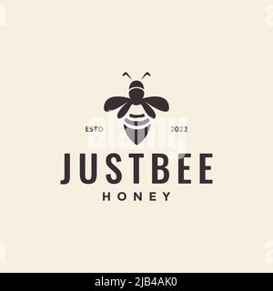 simple honey bee hipster logo design vector graphic symbol icon illustration creative idea Stock Vector