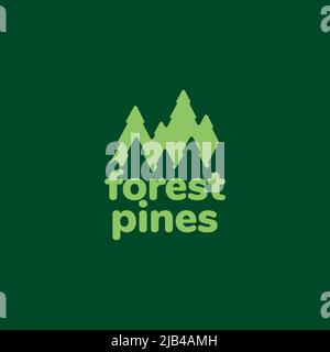 modern green forest trees pines logo design vector graphic symbol icon illustration creative idea Stock Vector