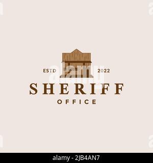 vintage old sheriff office logo design vector graphic symbol icon illustration creative idea Stock Vector