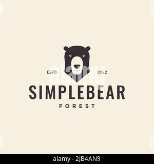 head honey bear hipster logo design vector graphic symbol icon illustration creative idea Stock Vector