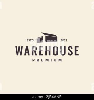 simple hipster warehouse garage logo design vector graphic symbol icon illustration creative idea Stock Vector