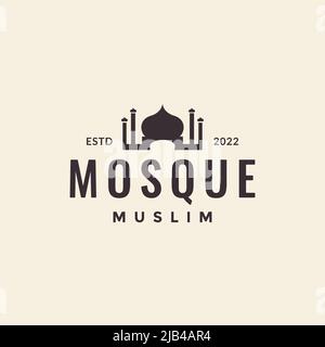 simple dome mosque hipster logo design vector graphic symbol icon illustration creative idea Stock Vector