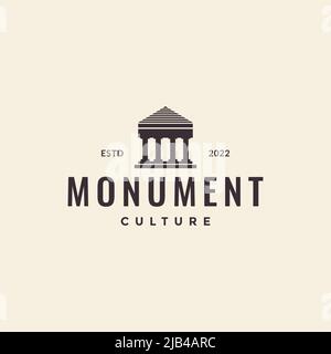 monument pillar hipster logo design vector graphic symbol icon illustration creative idea Stock Vector