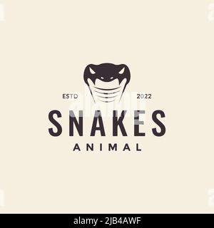 head cobra snake hipster logo design vector graphic symbol icon illustration creative idea Stock Vector