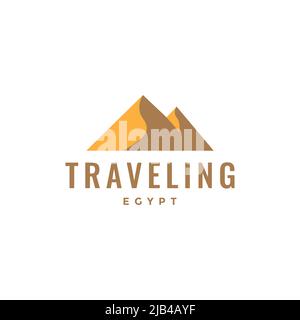 triangle desert hill egypt logo design vector graphic symbol icon illustration creative idea Stock Vector