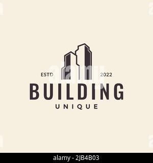 skyscraper hipster simple logo design vector graphic symbol icon illustration creative idea Stock Vector