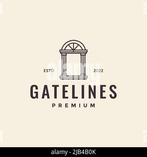 hipster pillar gate logo design vector graphic symbol icon illustration creative idea Stock Vector