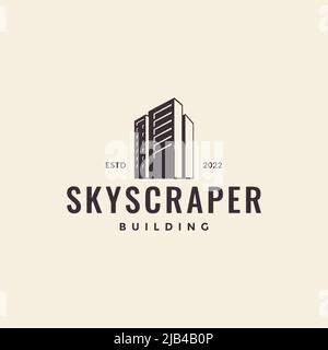 simple skyscraper estate hipster logo design vector graphic symbol icon illustration creative idea Stock Vector