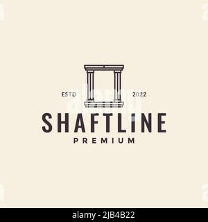 minimal pillar gate history logo design vector graphic symbol icon illustration creative idea Stock Vector