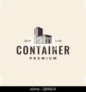 vintage hipster container simple logo design vector graphic symbol icon illustration creative idea Stock Vector