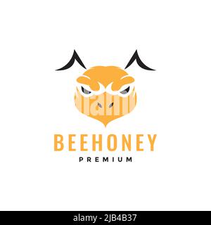 head insect head honey bee orange logo design vector graphic symbol icon illustration creative idea Stock Vector