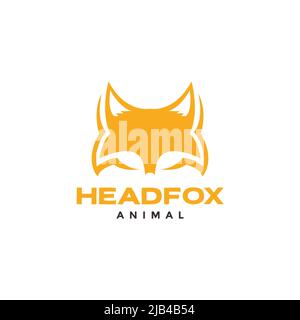 orange head fox flat logo design vector graphic symbol icon illustration creative idea Stock Vector
