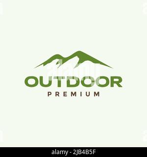 simple panoramic mountain or hill green logo design vector graphic symbol icon illustration creative idea Stock Vector