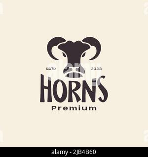 angry goat head vintage logo design vector graphic symbol icon illustration creative idea Stock Vector