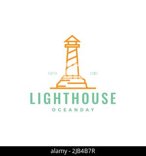 colored hipster lighthouse logo design vector graphic symbol icon illustration creative idea Stock Vector
