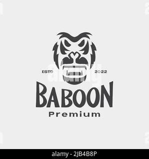 head monkey baboon vintage logo design vector graphic symbol icon illustration creative idea Stock Vector