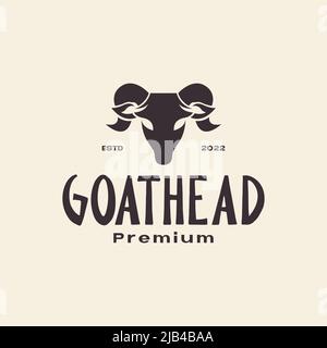 vintage head cattle goats logo design vector graphic symbol icon illustration creative idea Stock Vector