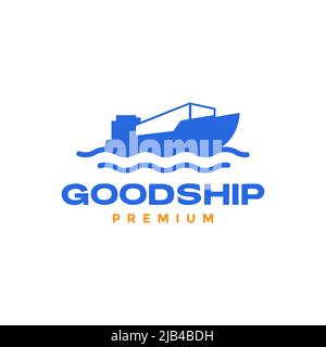 ship cargo big modern logo design vector graphic symbol icon illustration creative idea Stock Vector