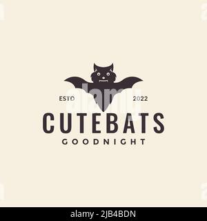 little bat hipster logo design vector graphic symbol icon illustration creative idea Stock Vector
