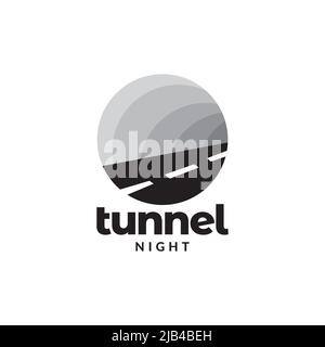 minimal tunnel road way logo design vector graphic symbol icon illustration creative idea Stock Vector