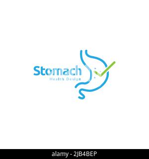 health stomach with check mark logo design vector graphic symbol icon illustration creative idea Stock Vector