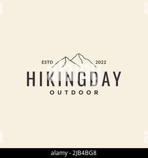 simple minimalist line mountain hipster logo design vector graphic symbol icon illustration creative idea Stock Vector
