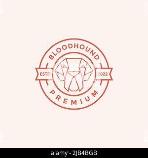 dog bloodhound badge logo design vector graphic symbol icon illustration creative idea Stock Vector