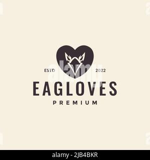 head eagle love hipster logo design vector graphic symbol icon illustration creative idea Stock Vector