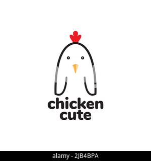 line cute minimal chick logo design vector graphic symbol icon illustration creative idea Stock Vector