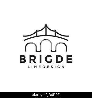 minimal curved bridge modern logo design vector graphic symbol icon illustration creative idea Stock Vector