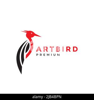 geometric bird colored woodpecker logo design vector graphic symbol icon illustration creative idea Stock Vector
