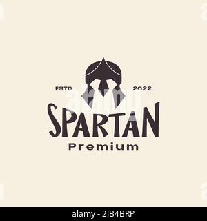 vintage simple spartan helm logo design vector graphic symbol icon illustration creative idea Stock Vector