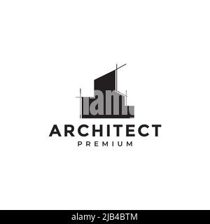 structure architect building unique home logo design vector graphic symbol icon illustration creative idea Stock Vector