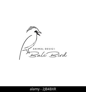 line art bird bali myna logo design vector graphic symbol icon illustration creative idea Stock Vector