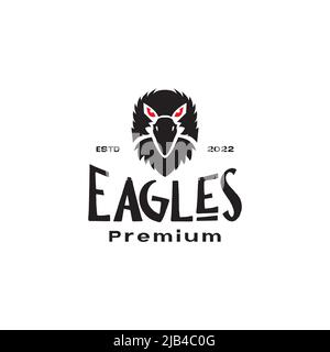 head bird eagle red eyes vintage logo design vector graphic symbol icon illustration creative idea Stock Vector