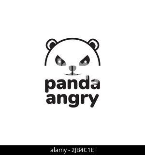 face scare angry panda logo design vector graphic symbol icon illustration creative idea Stock Vector