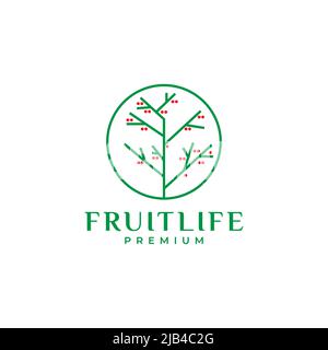 abstract trees fruit cherry logo design vector graphic symbol icon illustration creative idea Stock Vector
