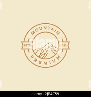 line mountain minimal badge logo design vector graphic symbol icon illustration creative idea Stock Vector