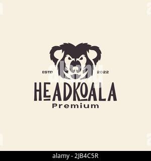 head koala retro logo design vector graphic symbol icon illustration creative idea Stock Vector