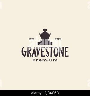 love with grave stone logo design vector graphic symbol icon illustration creative idea Stock Vector