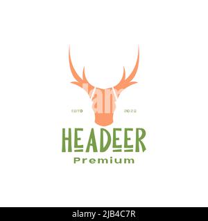 deer head colored vintage logo design vector graphic symbol icon illustration creative idea Stock Vector