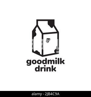 simple minimalist milk package logo design vector graphic symbol icon illustration creative idea Stock Vector