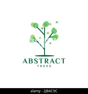 abstract tree green dots leaf modern logo design vector graphic symbol icon illustration creative idea Stock Vector