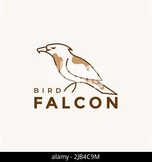 line art abstract bird falcon logo design vector graphic symbol icon illustration creative idea Stock Vector