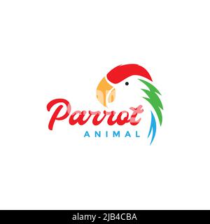 head parrot abstract colorful logo design vector graphic symbol icon illustration creative idea Stock Vector